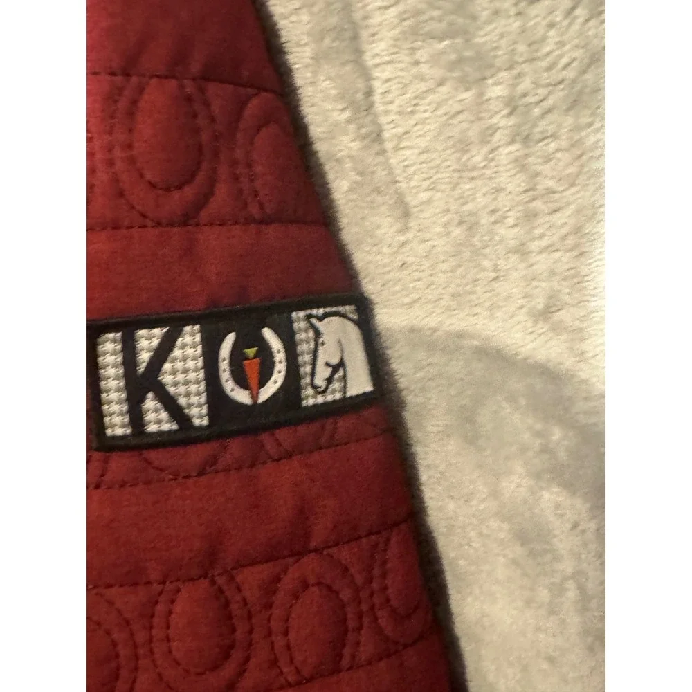 Kerrits‎ Womens Red Black Quilted Horseshoe Equestrian Full Zip Jacket  Large